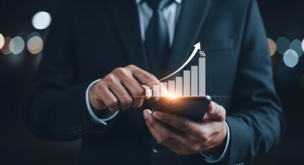 Analyzing growth data on mobile phone for business strategy and financial performance analysis