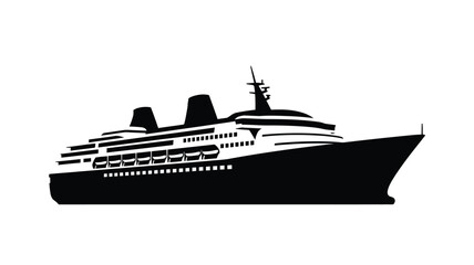 Obraz premium A striking black ship outline against white a bold silhouette