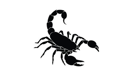 A striking black scorpion design detailed form and features silhouette