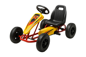 Kids Pedal Go Kart Toy Vehicle with Steering Wheel Isolated on a Transparent Background