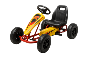 Kids Pedal Go Kart Toy Vehicle with Steering Wheel Isolated on a Transparent Background