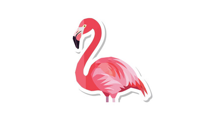 Stylized illustration of a vibrant pink flamingo with a minimalist design perfect for nature or