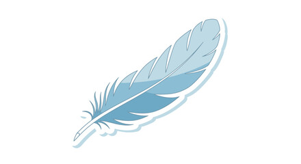 Stylized light blue feather illustration emphasizing elegance and lightness in digital art © dar