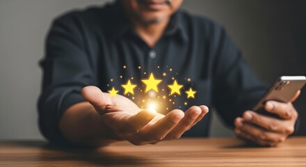 Five star rating customer experience excellent service best quality product satisfaction reward system