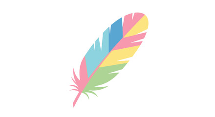 Vibrant Colorful Feather Illustration with Artistic and Creative Design