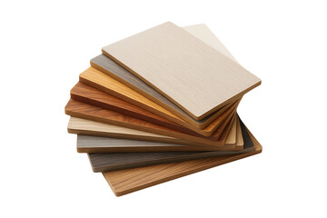 Modern Decorative Surface Sample Boards with Wood Texture Isolated on a Transparent Background