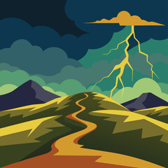 hills-with-dramatic-lightning-in-the-distance.eps