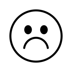 Fototapeta premium Frowning, upset emoji line icon. Sad face, smile, smiley face sign. Emoticon black symbol. Emotion concept. Vector illustration. Editable stroke. Flat design. Isolated on a white or PNG background.