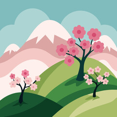 hills-with-blooming-cherry-trees.eps