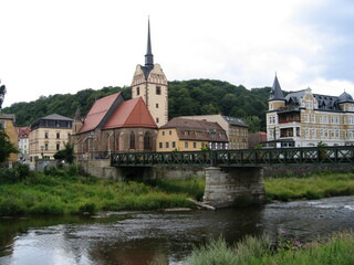 Fototapeta premium Altstadt von Gera mit Kirche