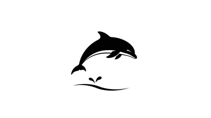 Fototapeta premium Silhouette of a dolphin jumping out of the water.