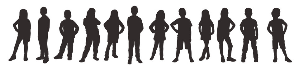 Kids pose silhouette