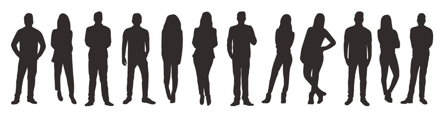 People group pose silhouette