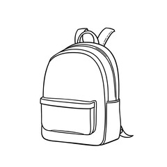 School Backpack Icon Vector on White Background