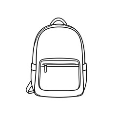 School Backpack Line Art Vector