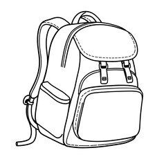 School Backpack Cartoon Style Vector