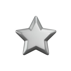 Obraz premium Silver Star Icon Isolated on White.