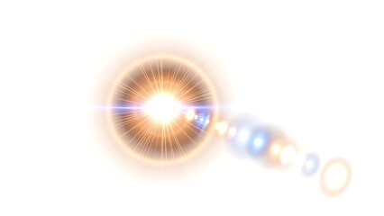 Radiant sunburst with glowing orbs
