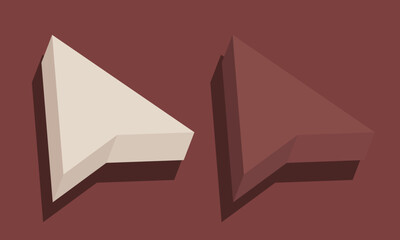 Mouse cursor. Arrow 3d cursor. Vector clipart.