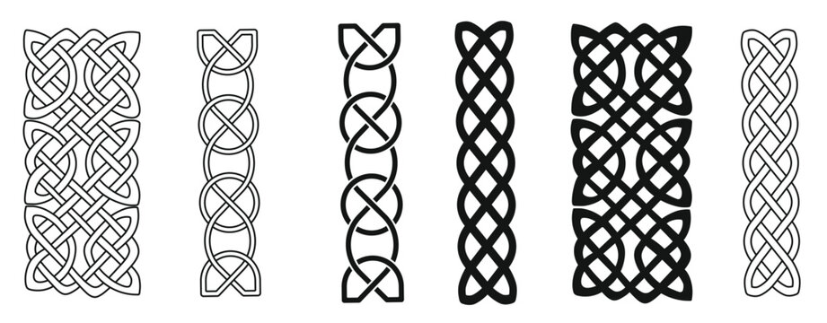 Scandinavian ornament collection. Celtic tribal ornaments vector set.