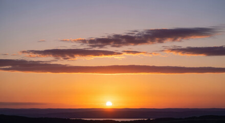 Obraz premium Minimal Sunset Sky Background for New Year Growth Concept