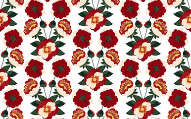 Seamless flowers pattern in vector. Abstract flower pattern design