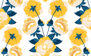 Seamless flowers pattern in vector. Abstract flower pattern design