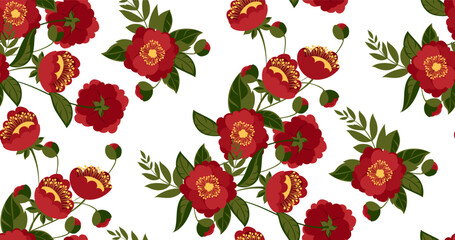 Seamless flowers pattern in vector. Abstract flower pattern design