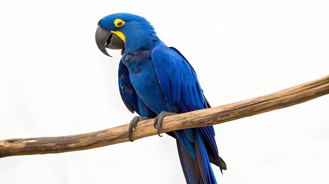 Hyacinth macaw, Relax, On white background