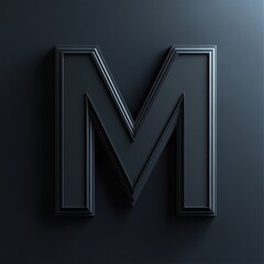 Dark, embossed capital letter "M