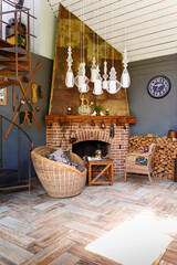 Cozy living space with fireplace and decor options