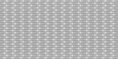 White brick wall texture, ceramic tile seamless pattern for interior decoration, kitchen backsplash, bathroom, plastic panel, building outdoor design. Abstract minimal background, vector illustration