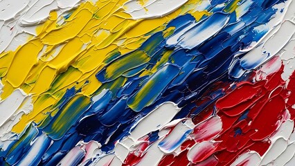 Vibrant abstract painting with textured brush strokes