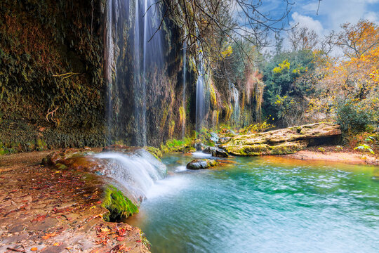 Kursunlu Waterfall in Antalya Province of Turkey