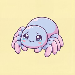 Cute Spider Crying Sticker &ndash; Anime Kawaii Emoji Reaction