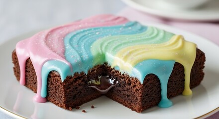Colorful swirl chocolate cake