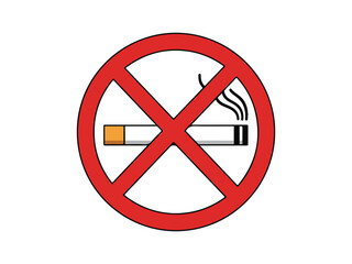 Obraz premium No Smoking Sign with Cigarette and Cigar Symbols