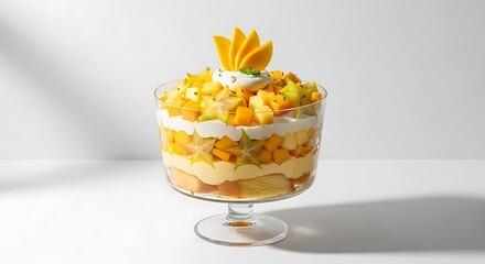 Elegant mango trifle dessert