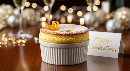 Delightful souffl&eacute; on celebratory table