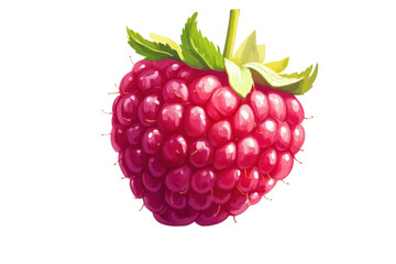 Juicy raspberry isolated on transparent background