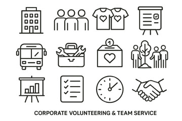Fototapeta premium Icon checklist icons corporate planted work volunteering transport sheet presentation service group