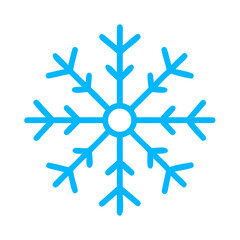 Simple snowflake icon set for Christmas and Happy New Year decor, winter holiday decoration.