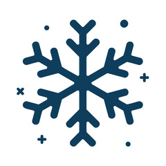 Simple snowflake icon set for Christmas and Happy New Year decor, winter holiday decoration.