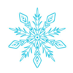 Simple snowflake icon set for Christmas and Happy New Year decor, winter holiday decoration.