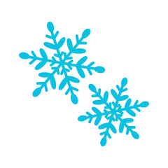 Simple snowflake icon set for Christmas and Happy New Year decor, winter holiday decoration.