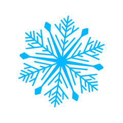 Simple snowflake icon set for Christmas and Happy New Year decor, winter holiday decoration.
