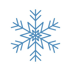 Simple snowflake icon set for Christmas and Happy New Year decor, winter holiday decoration.