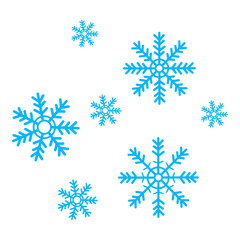 Simple snowflake icon set for Christmas and Happy New Year decor, winter holiday decoration.