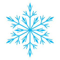 Simple snowflake icon set for Christmas and Happy New Year decor, winter holiday decoration.