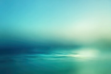 Fototapeta premium Calm mint and blue gradient background with gentle bokeh